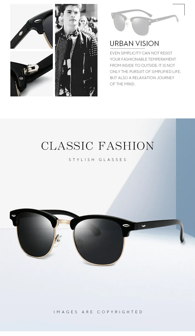 1-2PCS Sunglasses Men Women Brand Design Eye Sun Glasses Women Semi Rimless Classic Men Sunglasses Oculos De Sol UV400