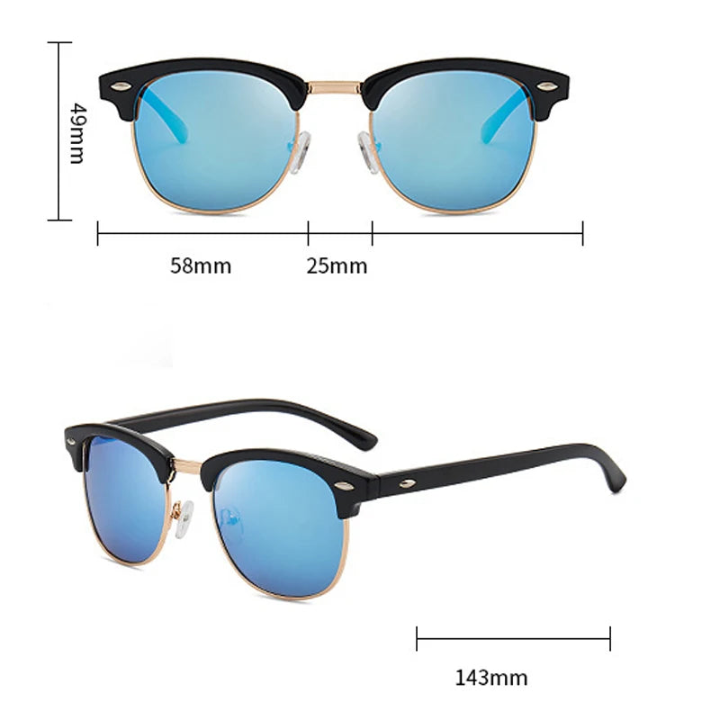 1-2PCS Sunglasses Men Women Brand Design Eye Sun Glasses Women Semi Rimless Classic Men Sunglasses Oculos De Sol UV400