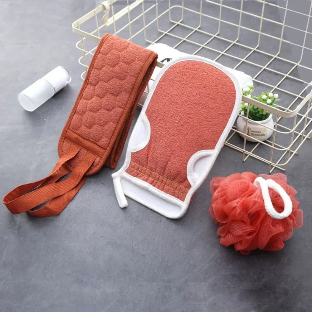 3pcs/set Body Scrubber Back Massage Exfoliating Sponge Bathroom Bath Brush Scrub Shower Brush Body Wash Scrub Bath Supplies