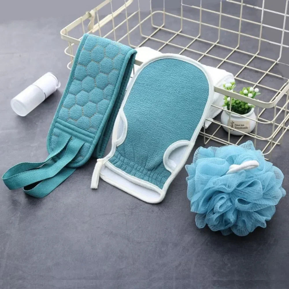 3pcs/set Body Scrubber Back Massage Exfoliating Sponge Bathroom Bath Brush Scrub Shower Brush Body Wash Scrub Bath Supplies