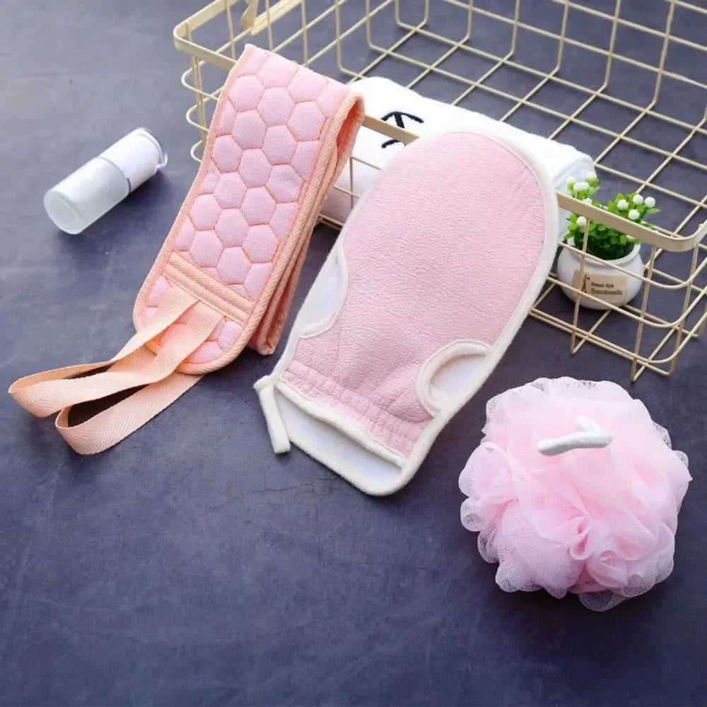 3pcs/set Body Scrubber Back Massage Exfoliating Sponge Bathroom Bath Brush Scrub Shower Brush Body Wash Scrub Bath Supplies