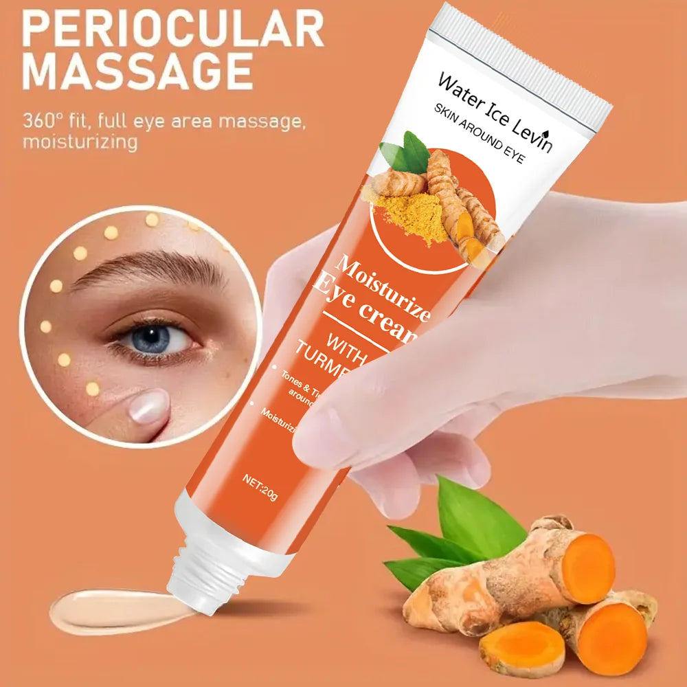 Turmeric Eye Cream - Contains Caffeine and Glycerin, Moisturizes and Tightens Skin, Hypoallergenic, Suitable for All Skin Types | Vibrant Skin Tone | Moisturizing Formula
