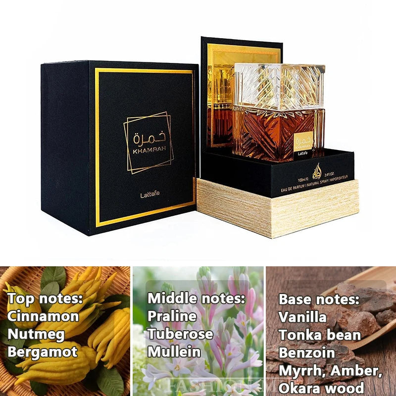 100ml Original Lattafa Khamrah Perfumes High Quality Qahwa Arabic Neutral Lasting Fragrance Cologne Perfume Christmas Gift 3.4oz