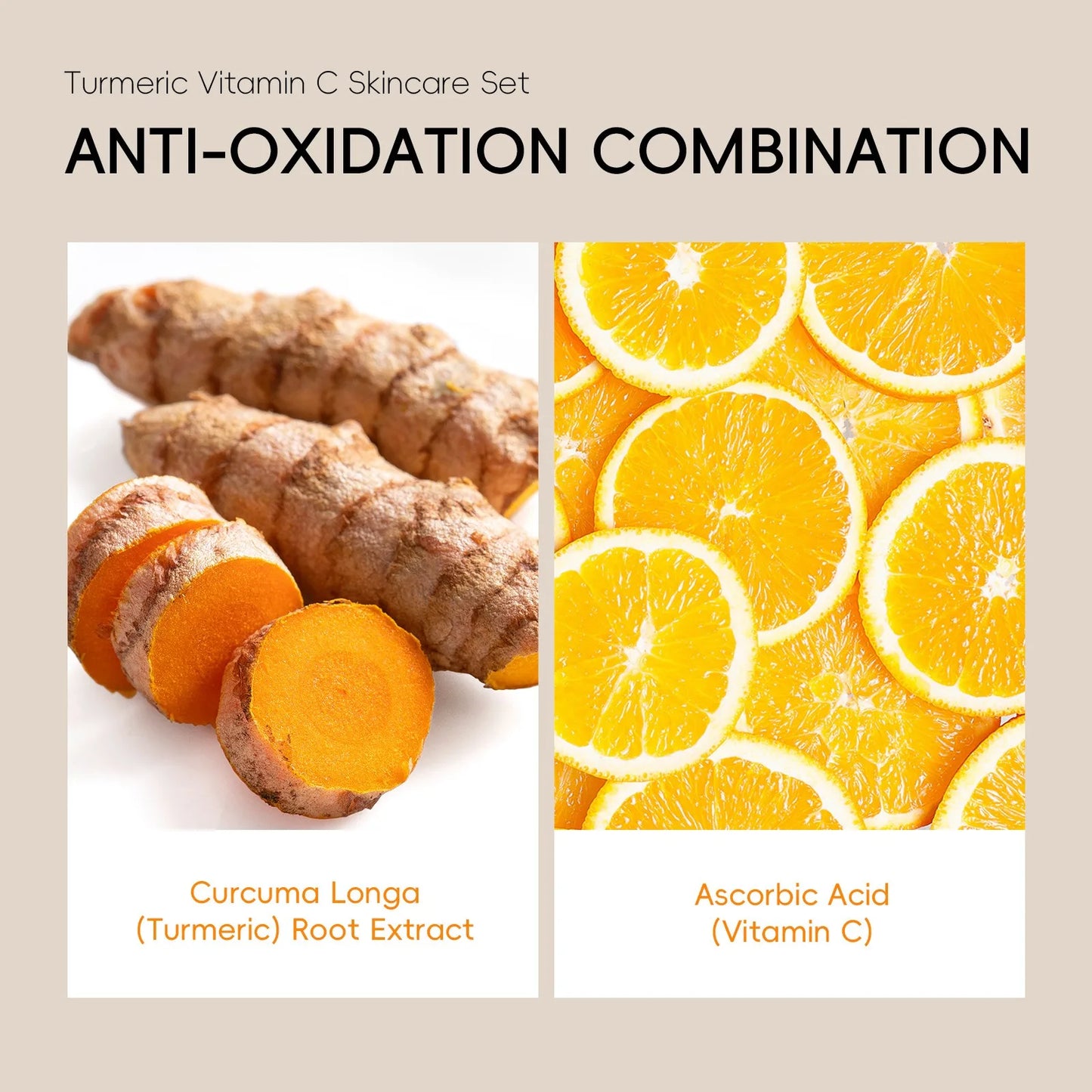 Turmeric Vitamin C Skincare Set Turmeric Facial Acne Cleansing Cream Fade Dark Spots Turmeric Serum Anti-Aging Skin Moisturizing