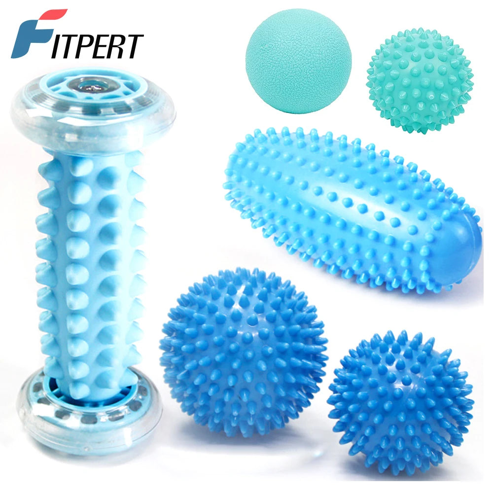 Manual Massage Roller and Spiky Ball Therapy Set for Foot arch Pain Massager, Plantar Fasciitis to Trigger Point Therapy