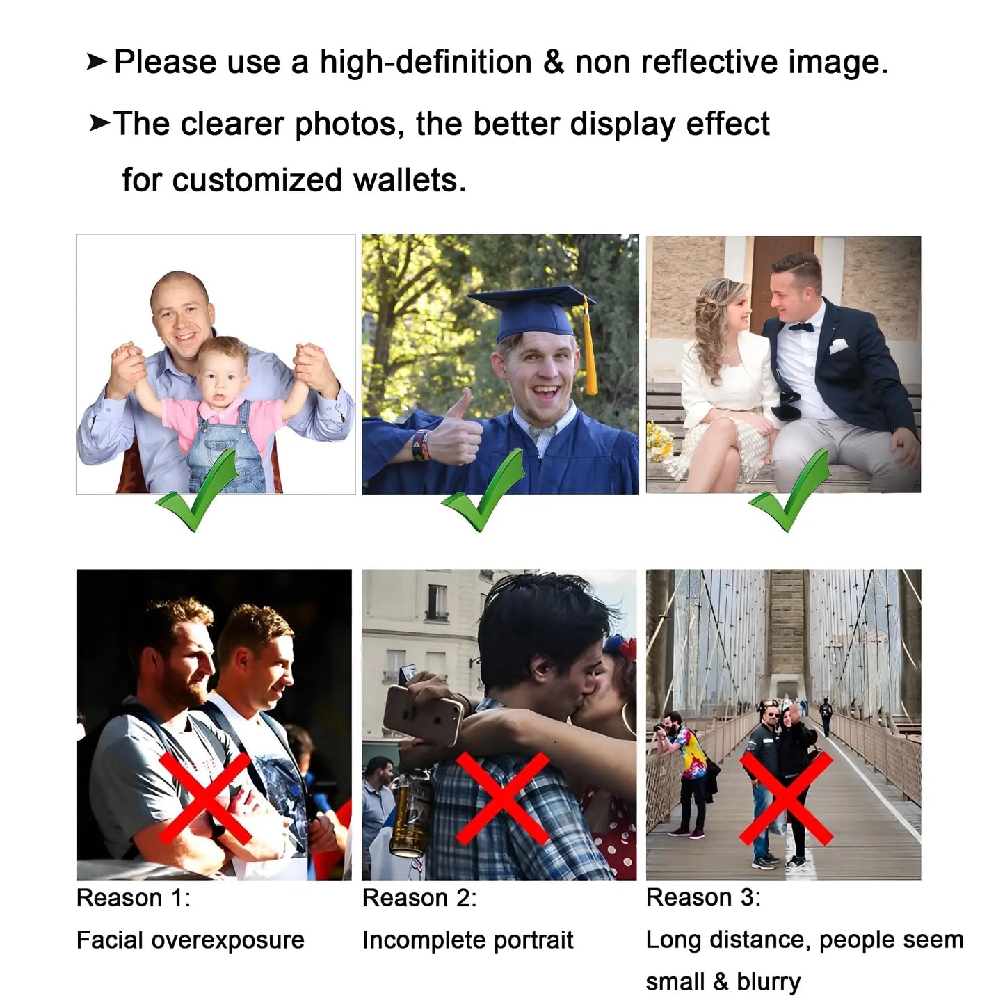 CEXIKA Personalized Photo Wallet Men Custom Engraving Picture & Text Short Wallets Husband Father's Day Gift Anniversary for Him