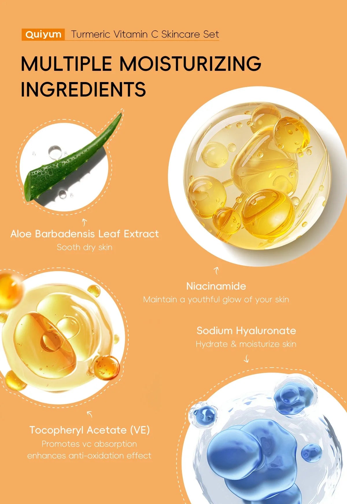 Turmeric Vitamin C Skincare Set Turmeric Facial Acne Cleansing Cream Fade Dark Spots Turmeric Serum Anti-Aging Skin Moisturizing